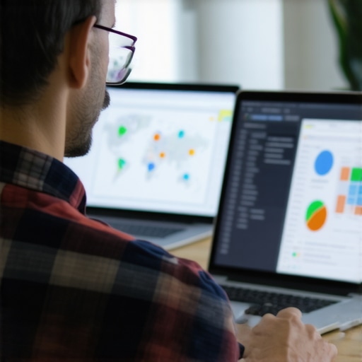 Expert analyzing Tulsa local SEO strategy SEO analyst working on local Tulsa SEO planning with maps and analytics.