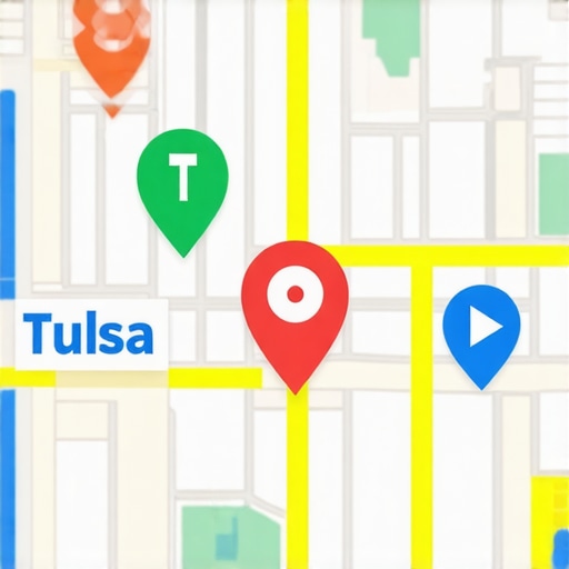 Tulsa City Map with SEO Markers Tulsa city map highlighting local SEO and Google Maps optimization points