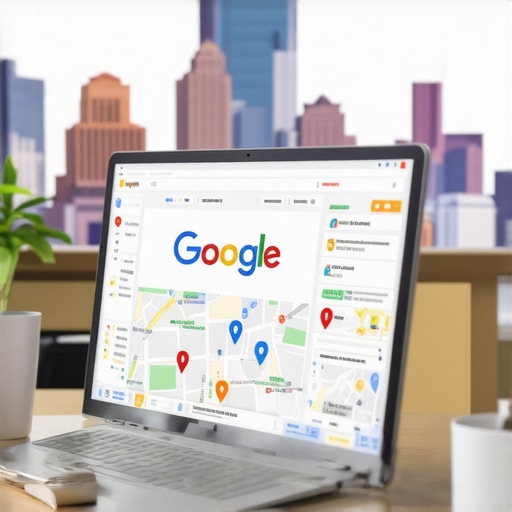 Optimizing GMB Profile in Tulsa Business owner editing Google My Business profile with Tulsa landmarks