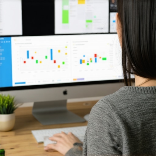 Person reviewing local SEO analytics and Google Maps rankings on a laptop.