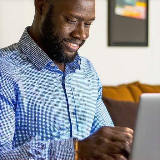 Tulsa business owner updating Google My Business profile on a computer