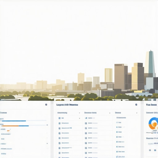 Dashboard displaying local SEO analytics with Tulsa skyline