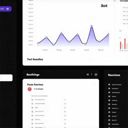 Screen capture of SEO analytics dashboard with graphs and data summaries