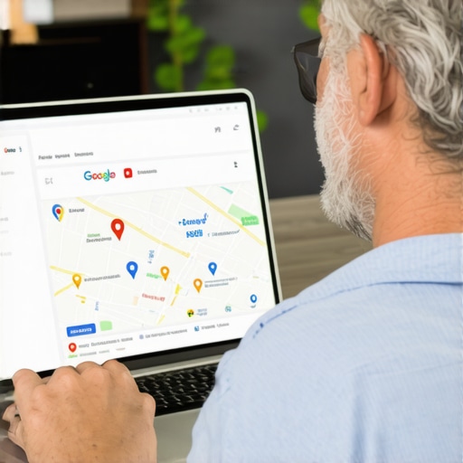 Optimizing Google Maps Profile in Tulsa Business owner working on Google My Business profile for Tulsa local SEO