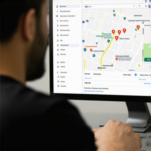 Tulsa shop owner optimizing Google Maps profile on a laptop.