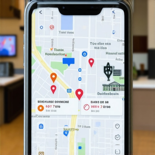 Close-up of a smartphone screen showing Google Maps optimization for Tulsa