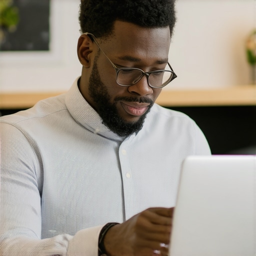 Tulsa business owner working on Google My Business profile on a laptop