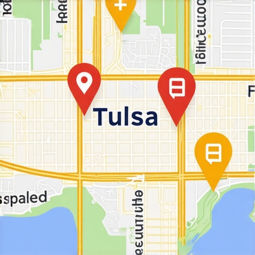 Map of Tulsa showing local business locations optimized for SEO
