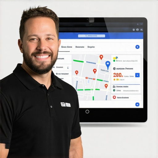 Business owner working on Google Maps profile for Tulsa local SEO